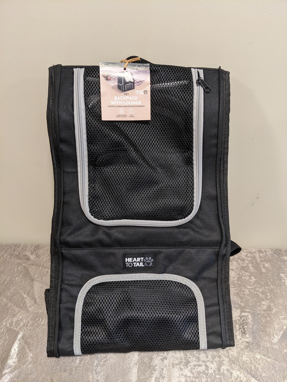 Heart to Tail Pet Backpack Carrier with Expandable Lounge- up to 15lbs.